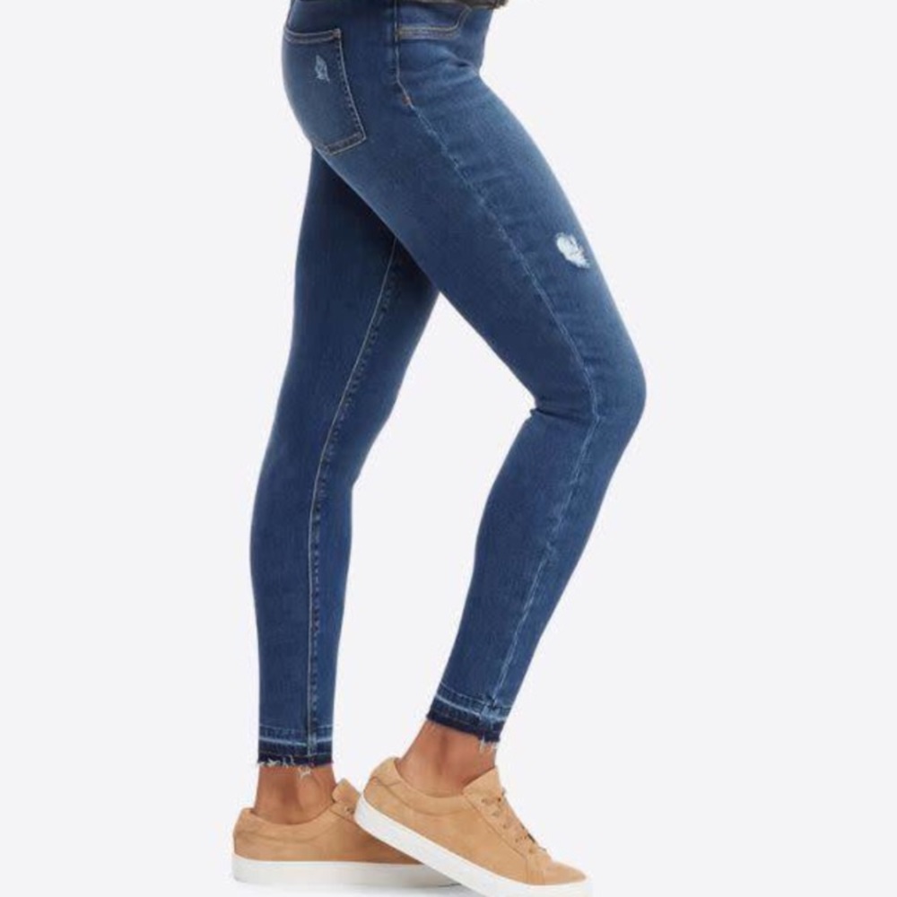 SPANX Distressed Ankle Skinny Jeans